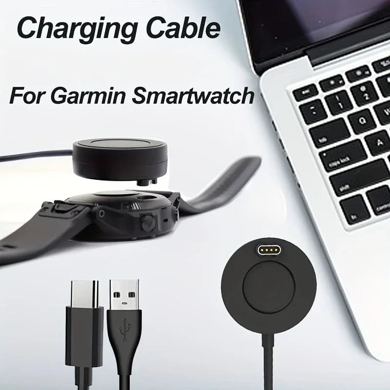 Base di Ricarica per Garmin Vivoactive 3 4 4S/ Fenix 5 5S 5X 6 6S 6X / Venu 2 2S Sq, Cavo USB e Stazione di Ricarica