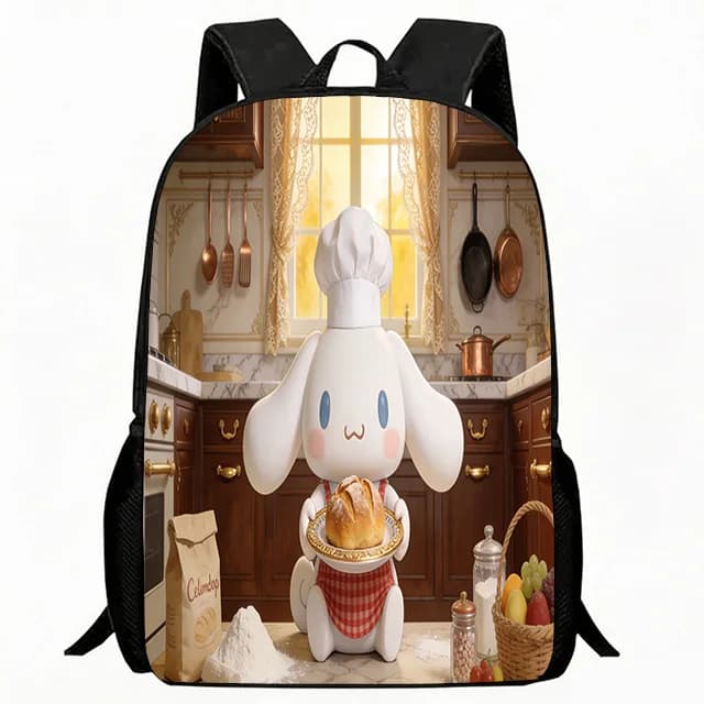 Borsa per bambini Chef Puppy con stampa di pane, zaino scolastico leggero e regolabile, zaino casual per bambini, traspirante e resistente, per bambini