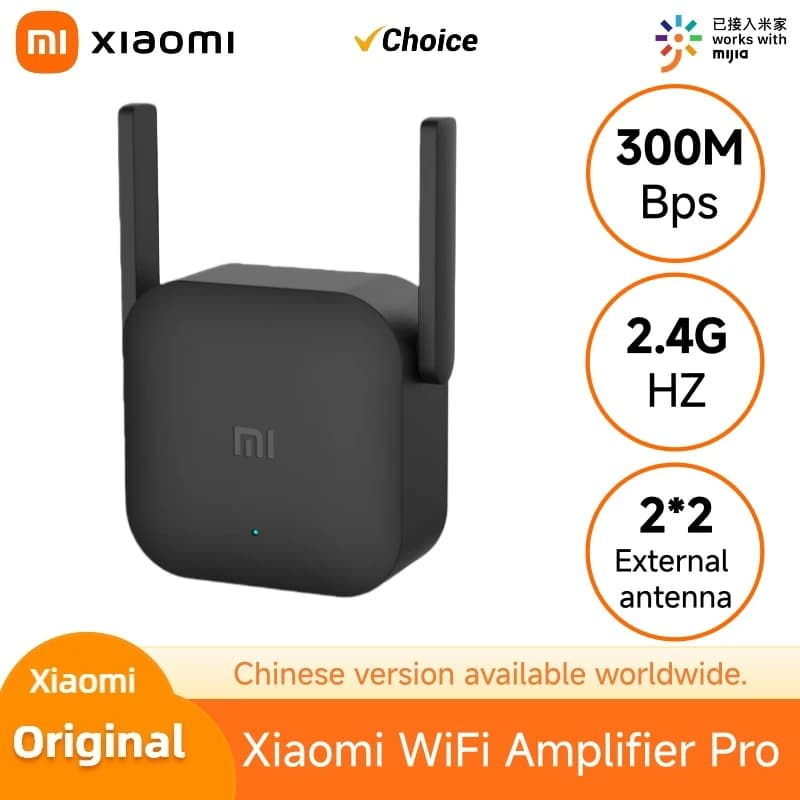 Ripetitore WiFi Xiaomi Pro 300Mbps, Amplificatore di Segnale Wireless 2.4G, Doppia Antenna per Copertura Router Domestico