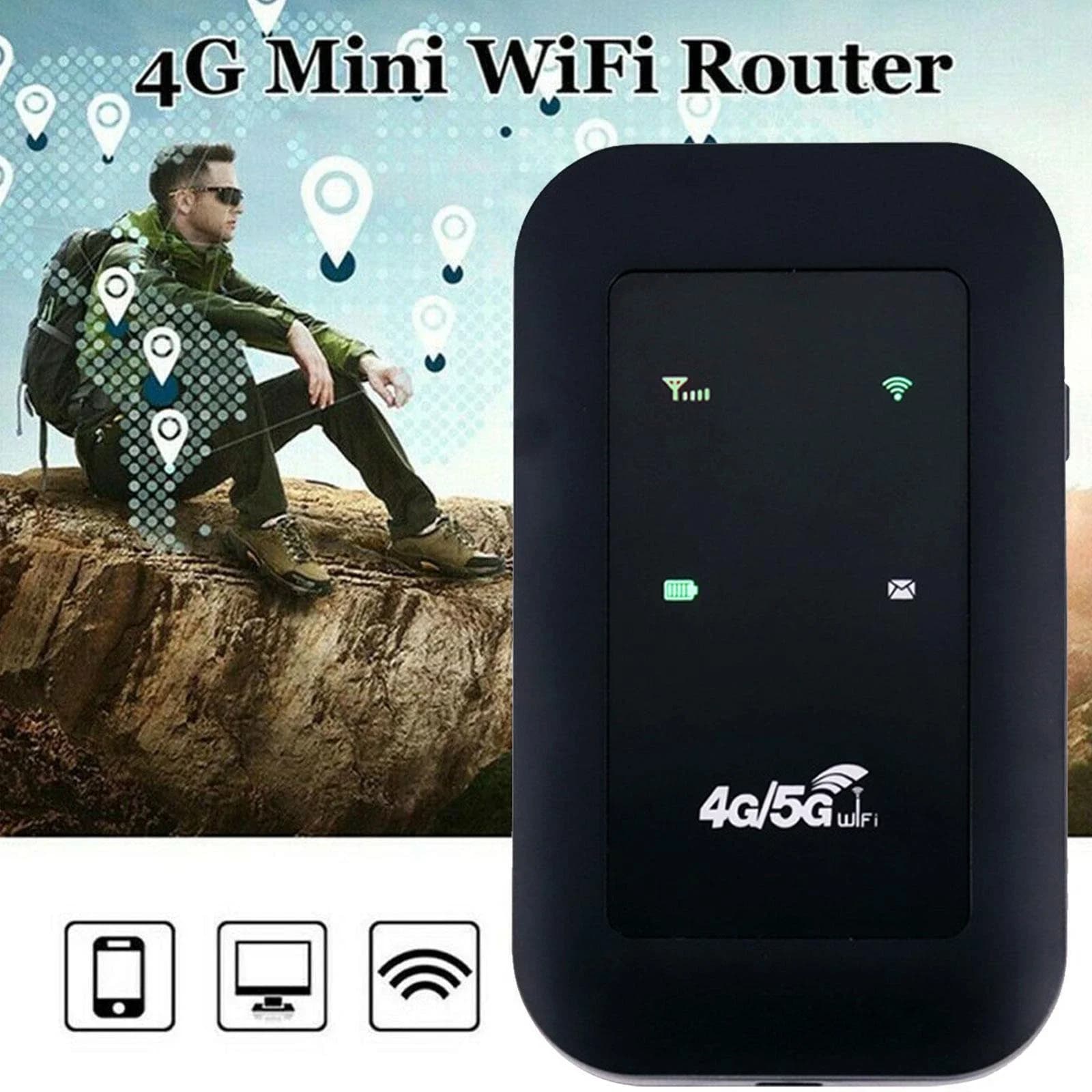 Router 4G LTE 150Mbps Ripetitore WiFi Amplificatore di segnale Espansore di rete Hotspot mobile Pocket Modem Mifi wireless Slot per scheda SIM 4G