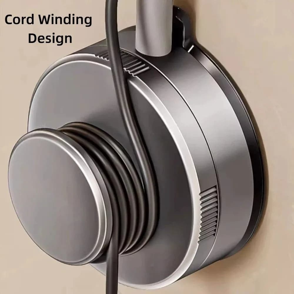 New Carbon Steel Hair Dryer, 360° Adjustable with Suction Cup, Wall Mounting, Anti-Group Free Hand Support for Home Use