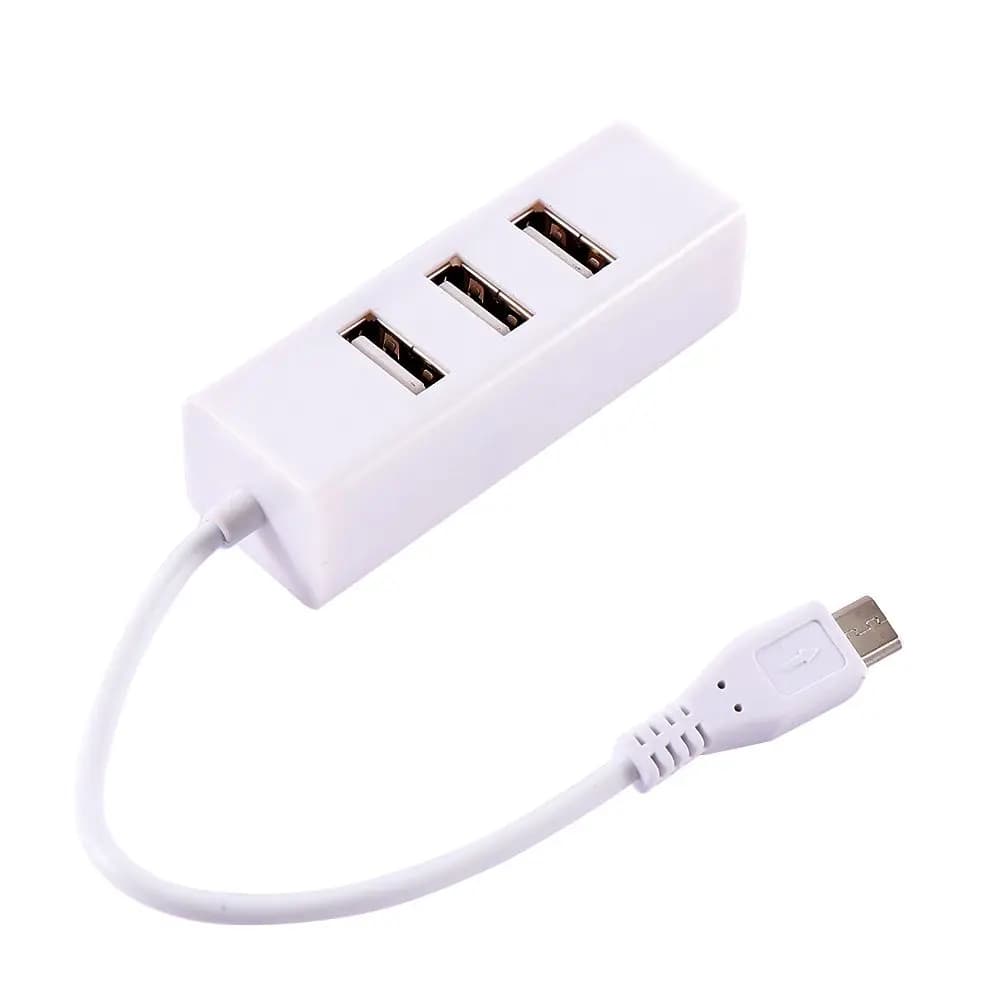 USB 2.0 Universal Micro USB 4 Ports OTG Hub Converter Charging Cable Adapter Extension Cable