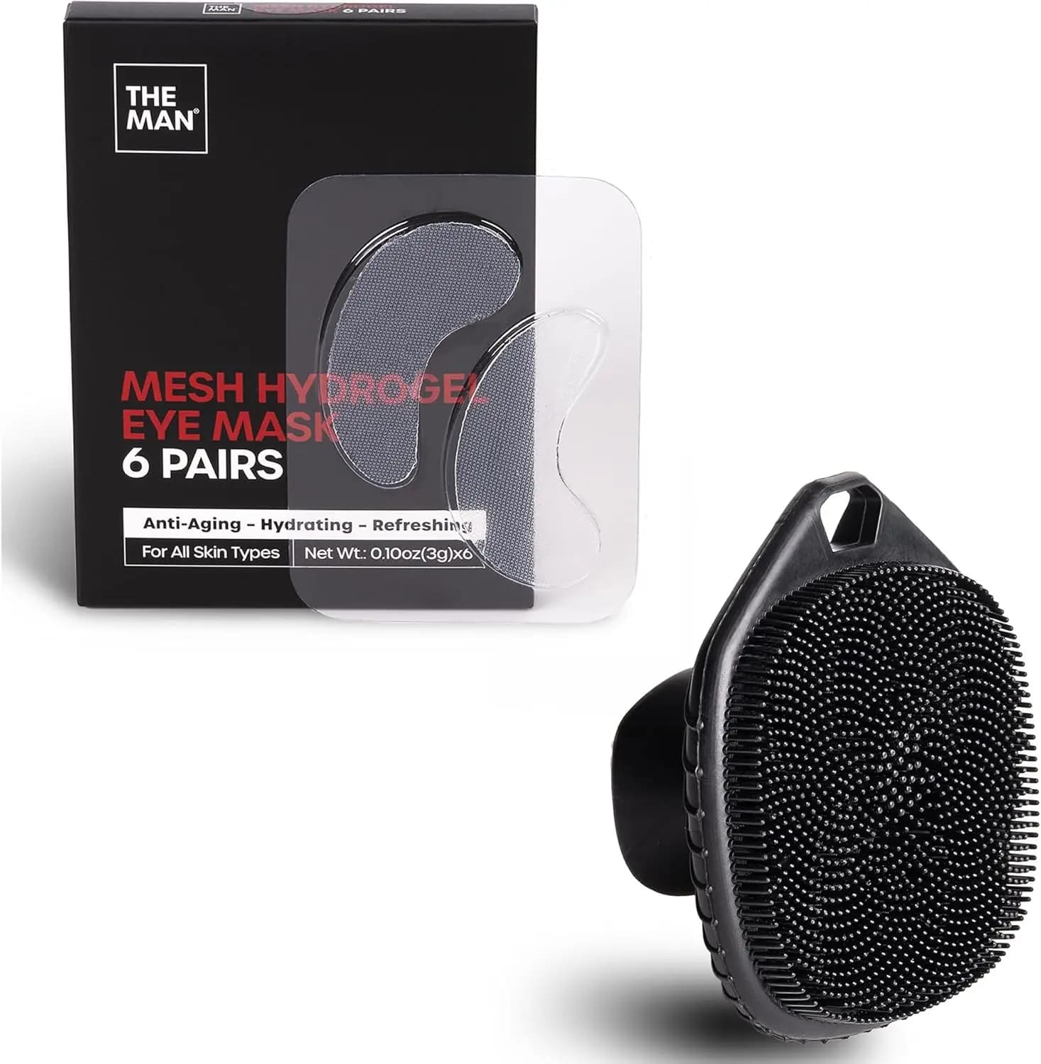 Scrubber viso in silicone e spazzola detergente manuale per il viso con maschera per gli occhi per un'esfoliazione delicata