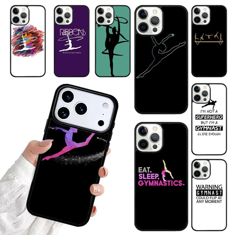 Rainbow Gymnastics Silhouette Phone Case For iPhone 17 16 15 14 13 12 11 Pro Max 17air Shockproof Cover Fundas