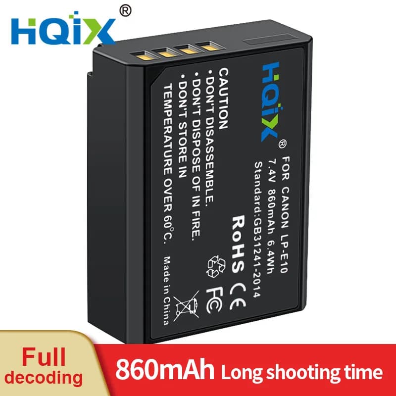 HQIX for Canon EOS REBEL T3 T5 X50 X70 1100D 1300D 1200D 3000D 4000D Camera LP-E10 Battery Charger