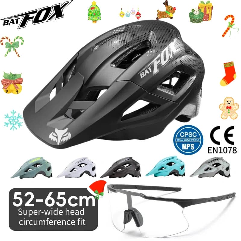 BATFOX MTB mountain bike helmet Cycling with 17 air outlets for man Woman XC Casual off-road cycling helmet capable cycling mtb