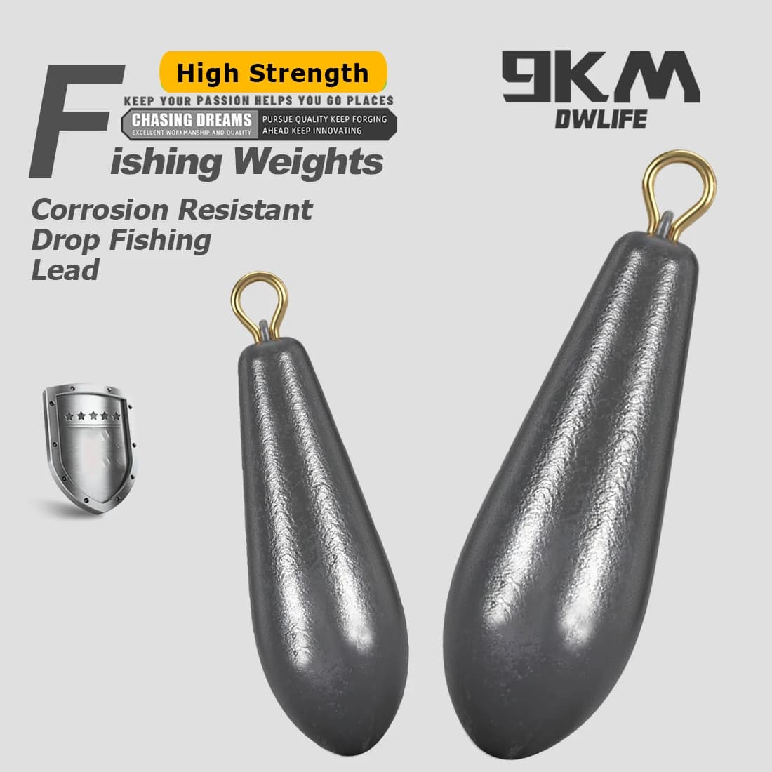9KM Peso da pesca Zavorra 5 pezzi Drop Shot Peso di piombo da pesca Semplificato per la pesca di pesci gatto spigola Acqua salata Attrezzatura d'acqua dolce