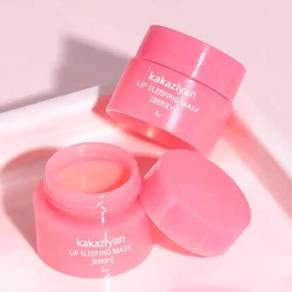 3 Pz/vendita Donne Maschera per le labbra Notte Sonno Manutenzione Idratante Lip Gloss Crema Candeggina Nutriente Cura delle labbra Balsamo per le labbra