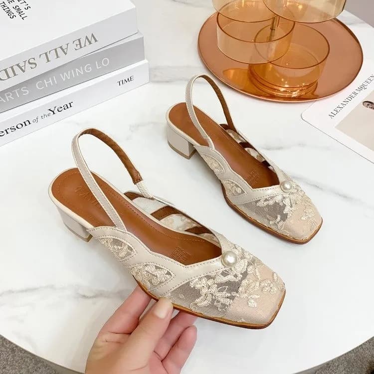 Sandali con Fiocco in Pizzo Stile Fata, Nuovo Design Cinese, Eleganza Francese, Delicati e Luminosi