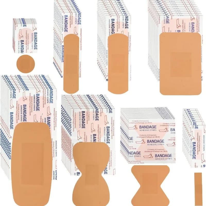 50 cerotti per le dita, misure assortite e flessibili, tessuto in PE, adesivi per la cura delle ferite localizzate, pronto soccorso, resistenti all'acqua, kit per la casa