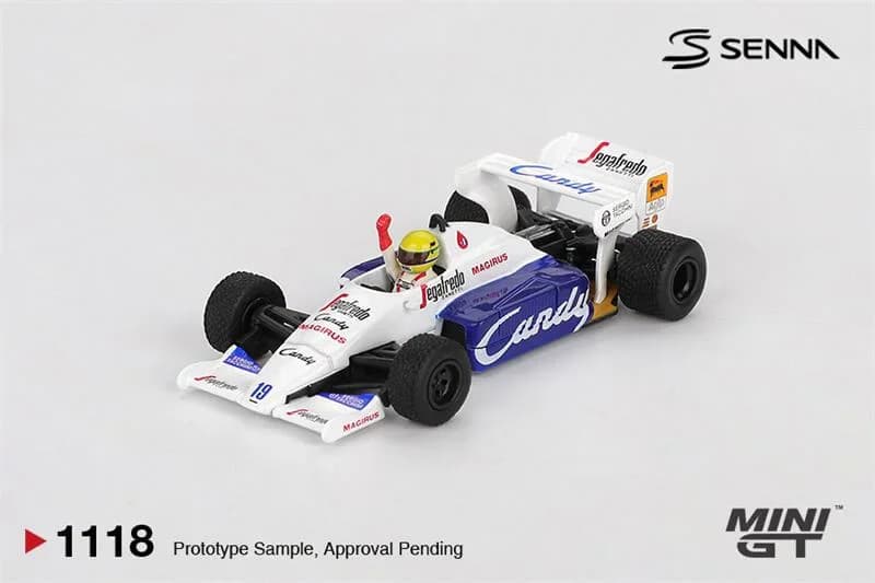 *Prevendita* MINI GT 1:64 Toleman TG184 NO.19 Ayrton Senna Monaco Grand Prix 2nd Place 1984 Modellino di auto pressofuso