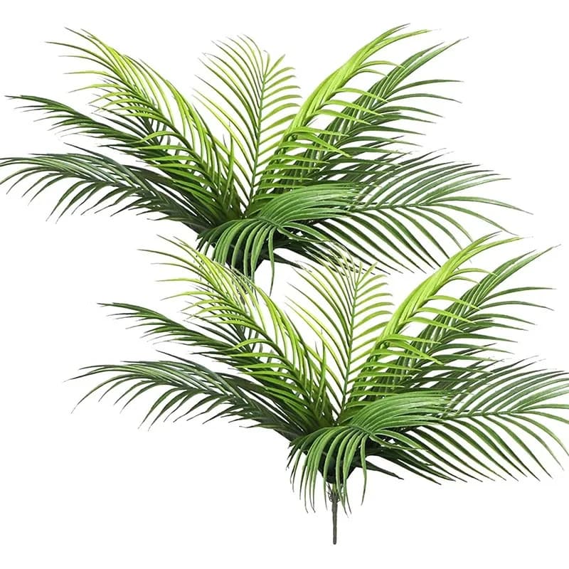 Piante tropicali artificiali da 20,47 pollici Ramo di piante di palma finte Foglie verdi per la decorazione di carnevale nella giungla dell'ufficio del giardino domestico