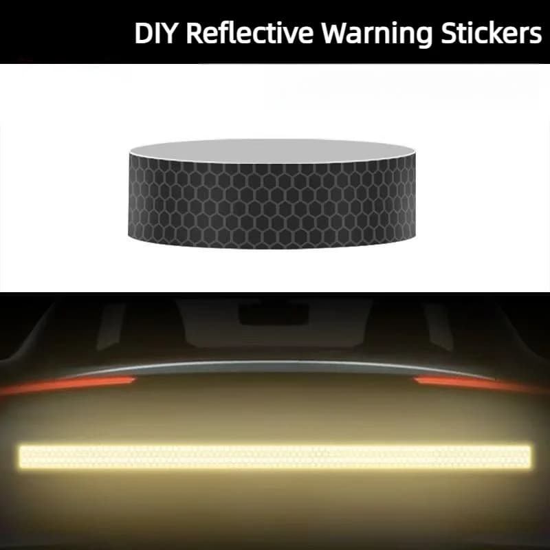 Black Reflective Tape Waterproof Adhesive Reflective Warning Decal Car Motorcycle Bicycle Helmet Reflective Strip