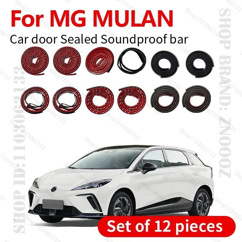 2022-2025 Per MG MULAN Auto Porta Striscia di Tenuta In Gomma Doppio Strato di Tenuta Protezione Insonorizzata Guarnizione Antipolvere Striscia di Tenuta 12PCS