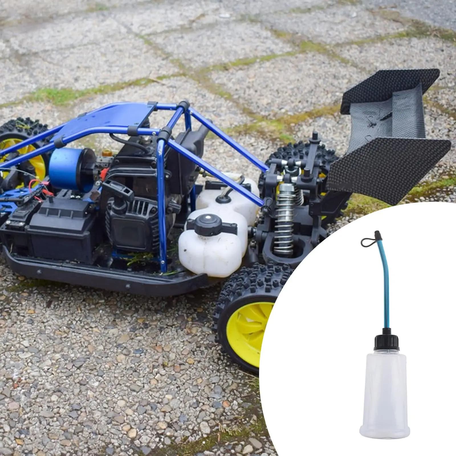 Bottiglia di Ricarica Trasparente Universale per Olio, Contenitore per Carburante RC per Modellini di Auto, Elicotteri, Giocattoli, Camion, Carri Armati