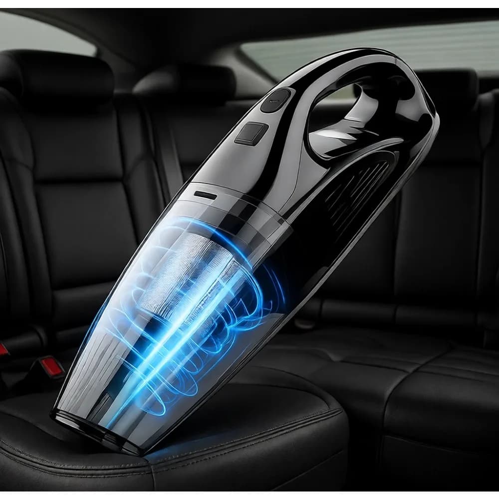 Aspirapolvere Portatile Senza Fili, 7500Pa di Forte Aspirazione, Contenitore Polvere da 670ML, Mini Pulitore per Auto, Casa, Ufficio e Peli di Animali