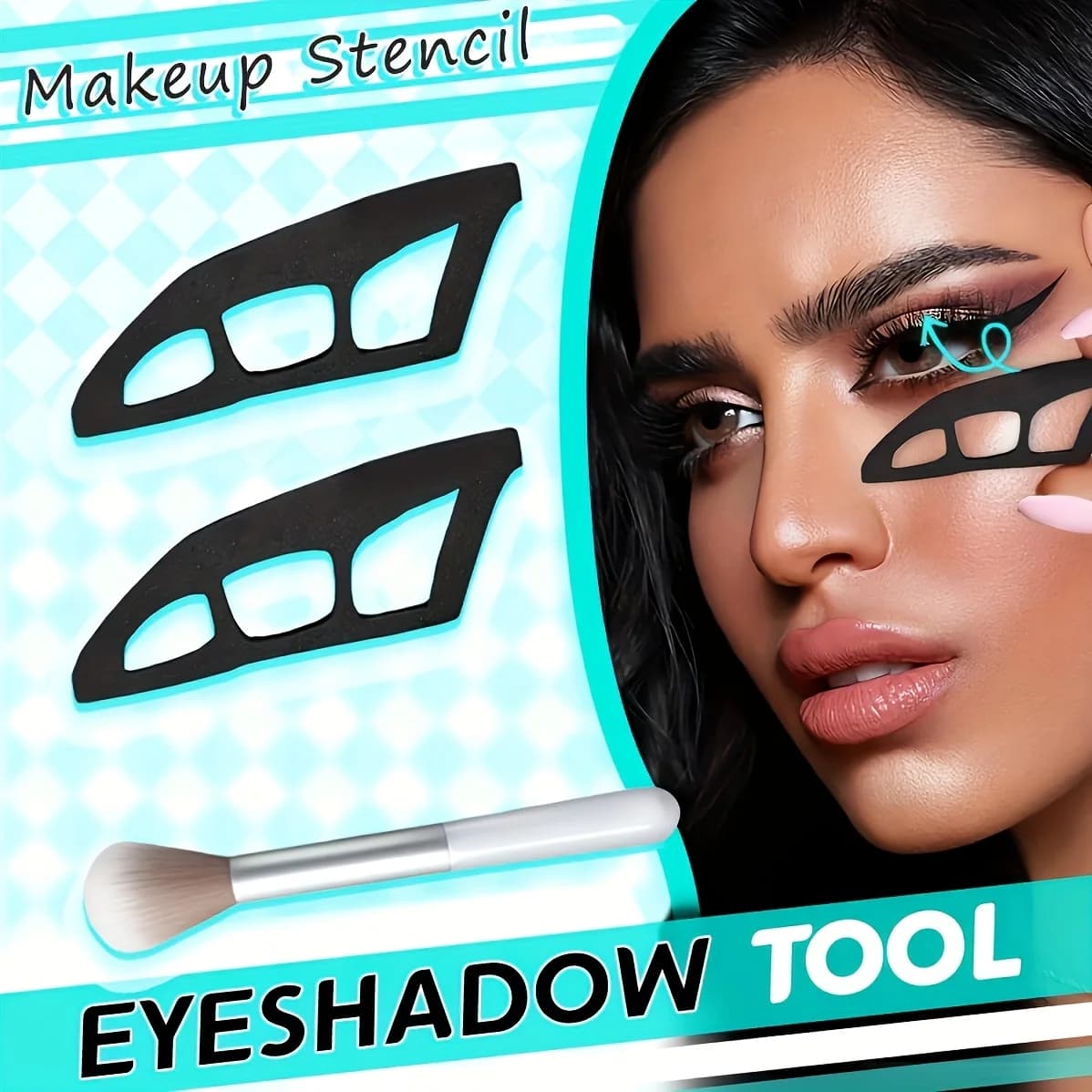 Shade tools set, umbrella assistant, reusable umbrella guides, makeup stencil tool with brushes to create eyeliner for cats