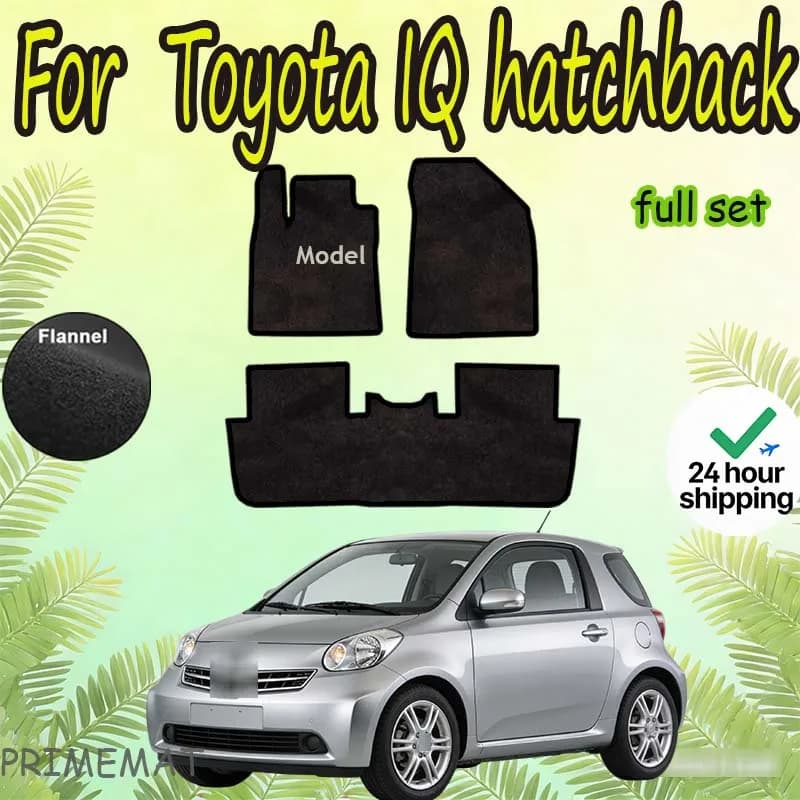 Velour mats Velour front rugs for Toyota IQ hatchback (2009-) -Black