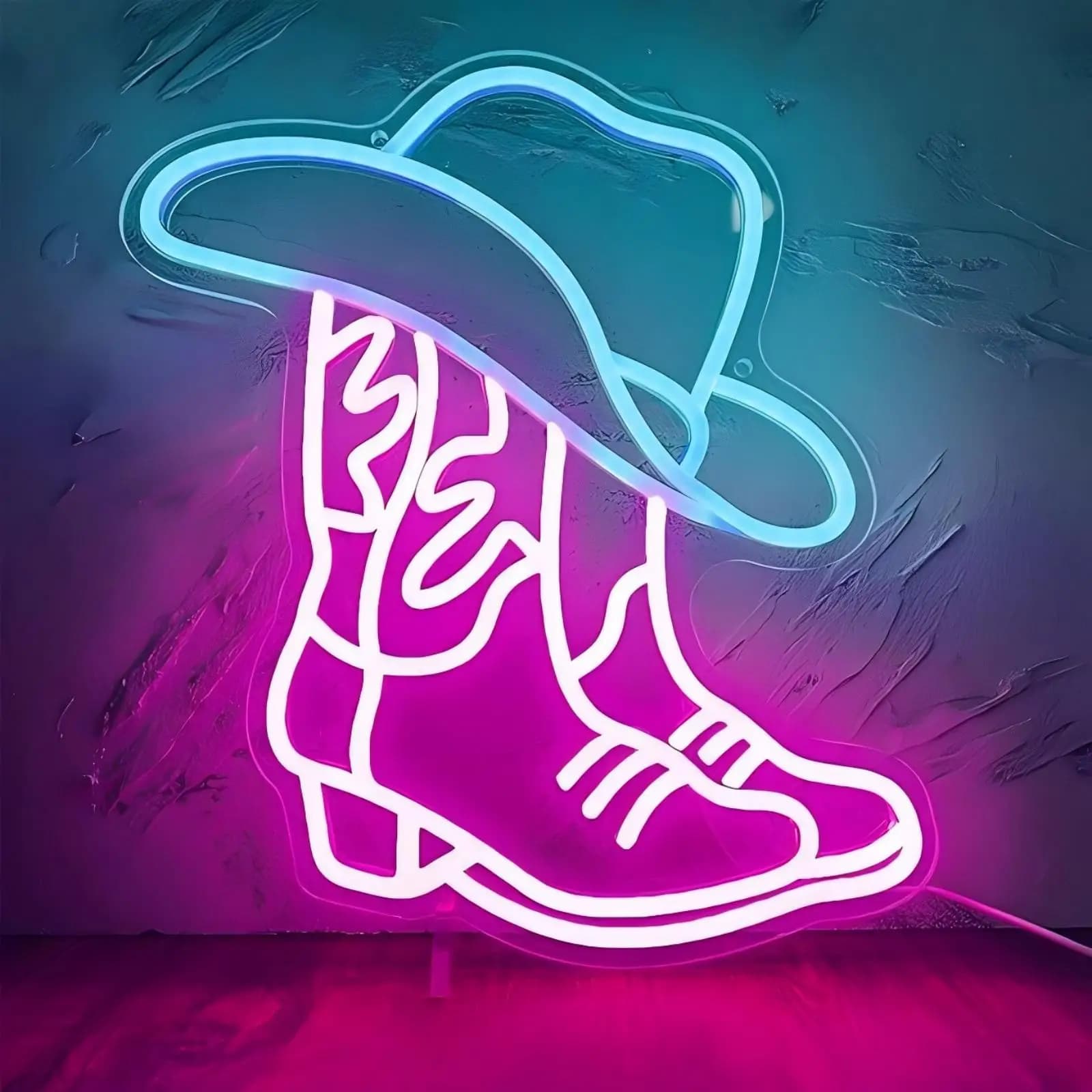 Neon Letter Light Cowboy Neon Lamp USB Powered Sign Dimmable Light Led Sign Bar Window