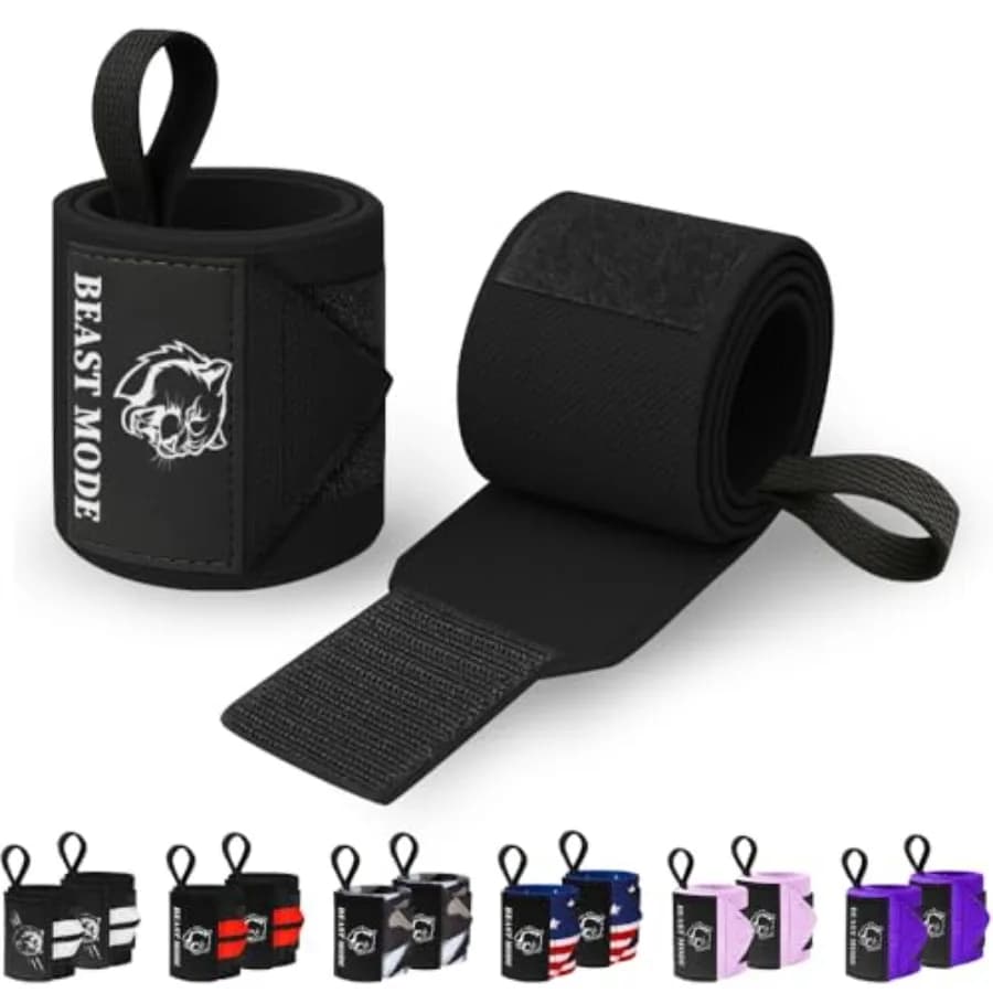 Weightlifting and Wrist Wraps with Thumb Loop Heavy Duty Wrist Workout Braces for Men and Women Ideal for Powerlifting, Strengt