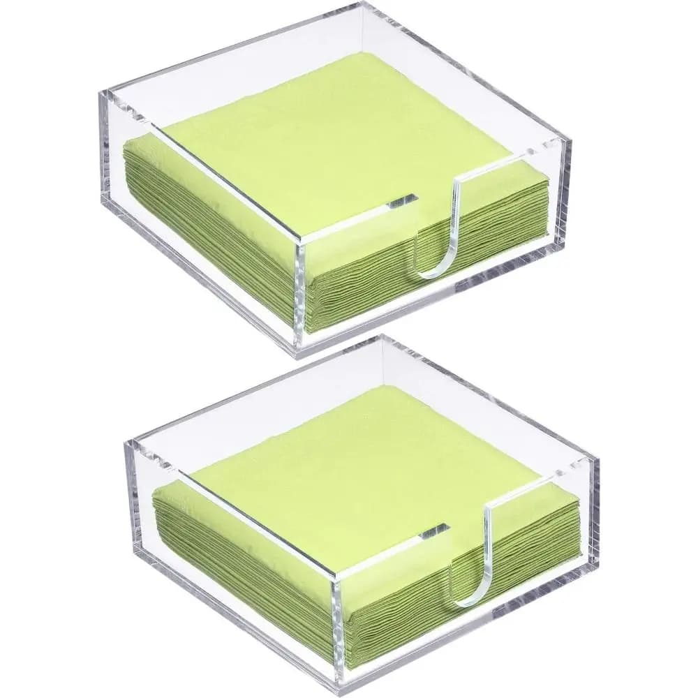Household Transparent Napkin Holder Acrylic Modern Tissue Paper Dispenser Case Durable Square Guest Towel Holder Bar