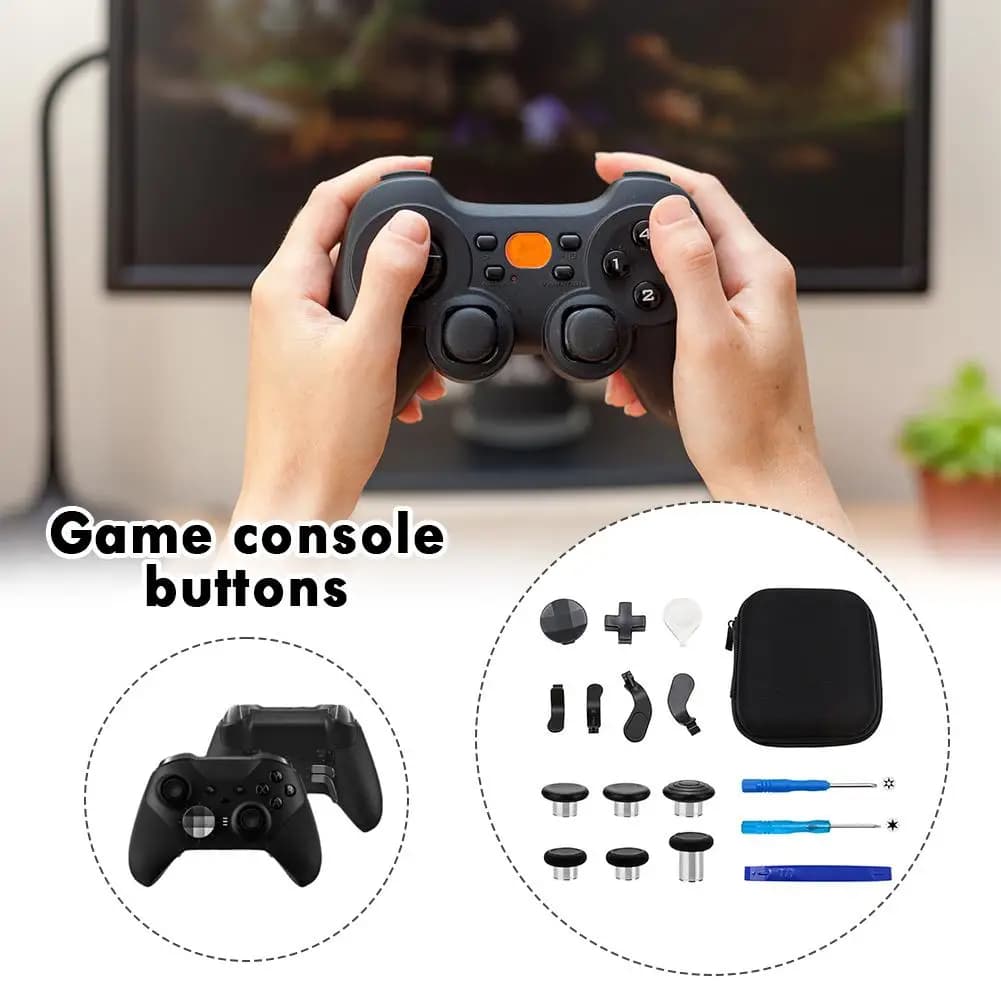 Kit di Ricambio in Metallo per Controller Xbox One Elite Serie 2: Cappucci Joystick, Impugnature per Levetta e Accessori D-Pad