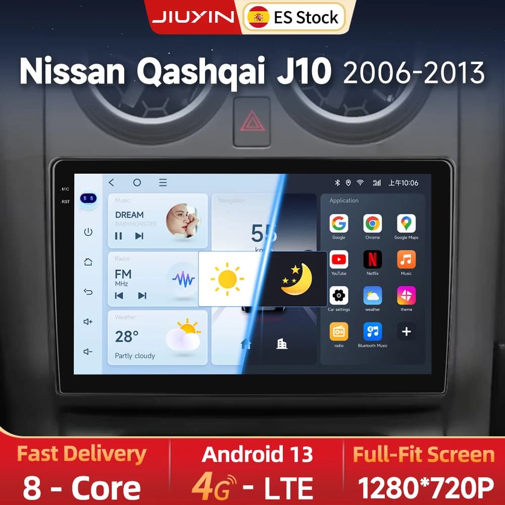 9 "Inclell IPS schermo 2 din Android 13 Auto Radio Per Nissan Qashqai J10 2006 - 2013 Carplay 4G Auto Multimedia GPS 2din autoradio