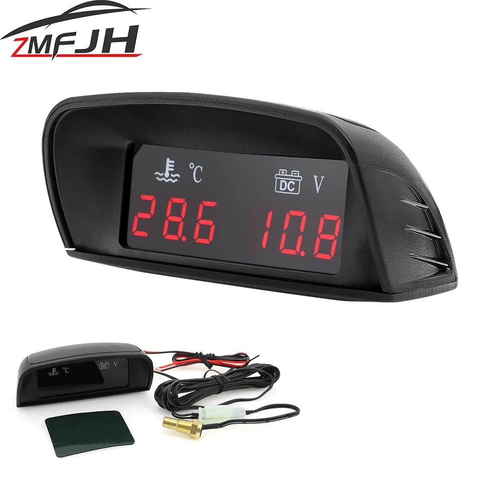 Indicatore digitale della temperatura dell'acqua + sensore della temperatura dell'acqua volt 10mm 2 in 1 Display LCD per auto Auto Camion Moto 12V 24V
