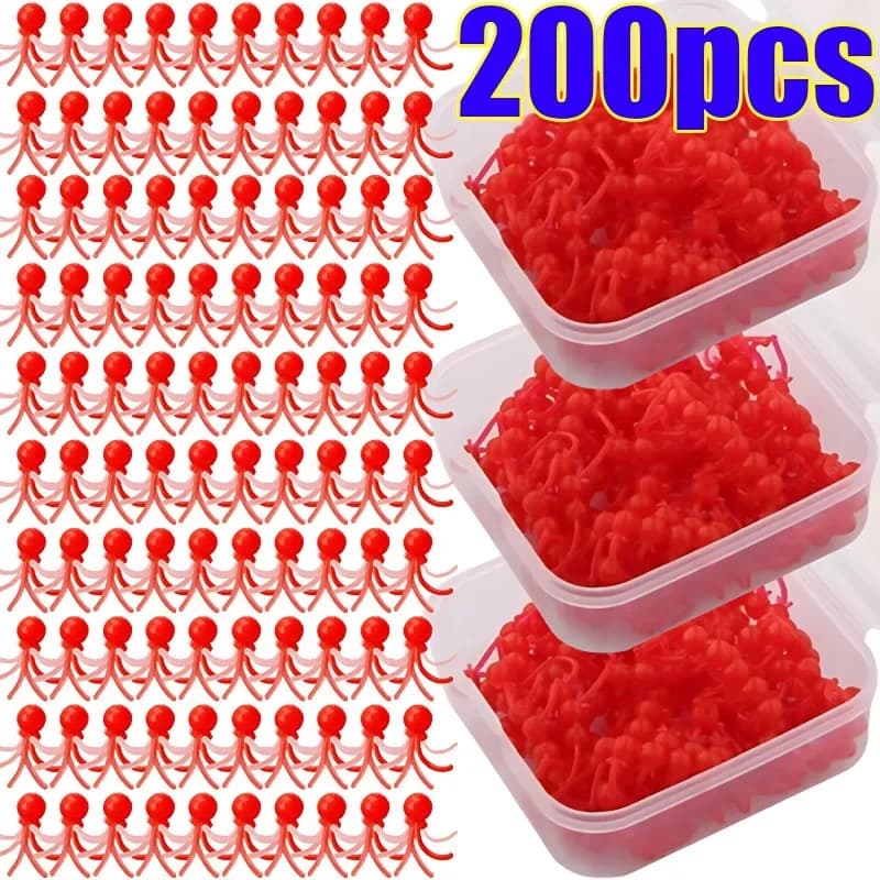 200/100 pcs soft rubber fishing beads bait box round beads fishing bait eggs for carp fishing accessories equipment