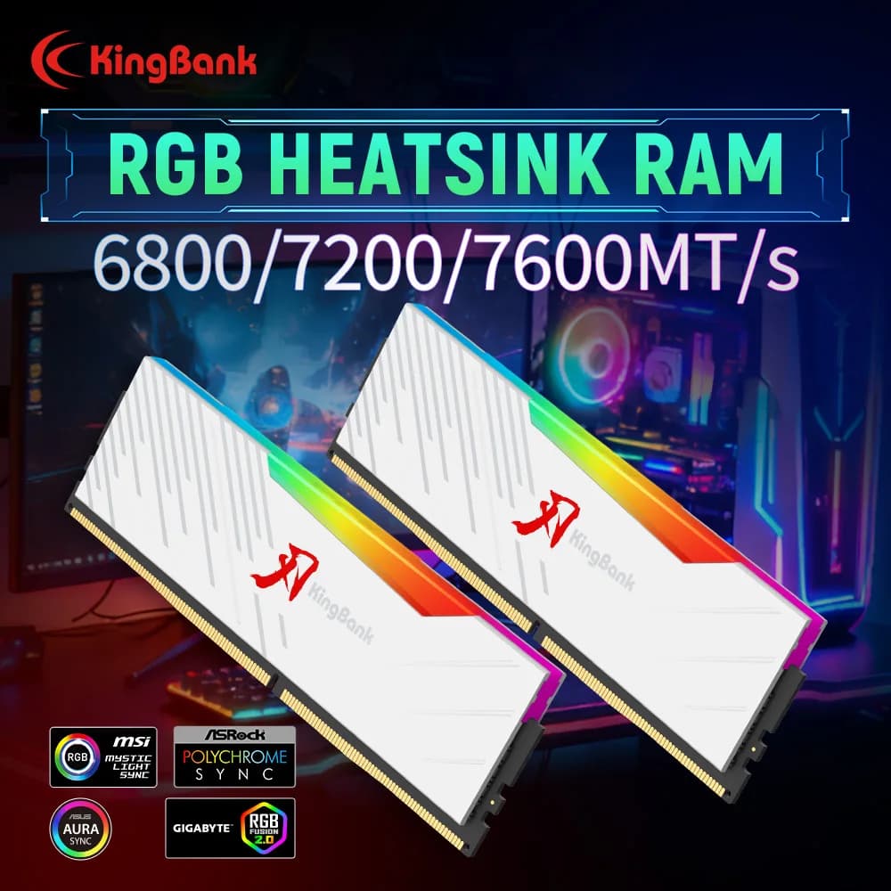 RGB memory kit DDR5 KINGBANK SOARBLADE KRRW 32GB (16GBx2) 6800 7200 7600 MHz High Frequency with Hynix A Chip