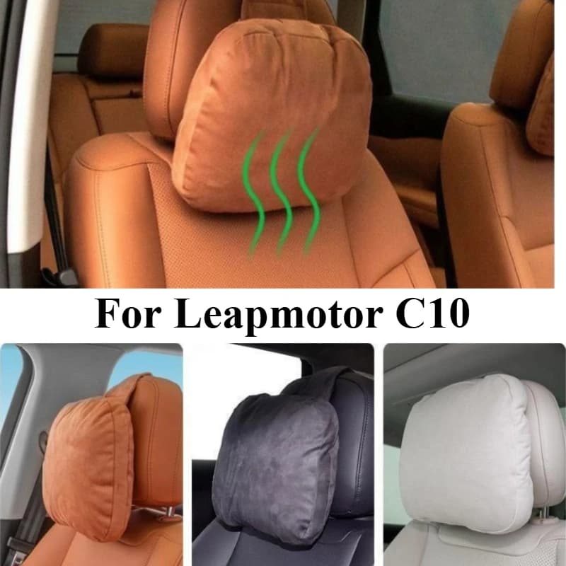 For Leapmotor C10 2024 2025 Suede Neck Pillow Memory Foam Pillows Car Interior Accessories