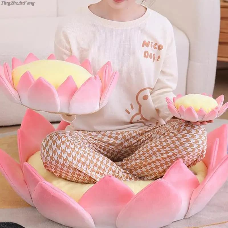Meditation Cushion 3D Lotus Flower Shape Cushion Worship Meditation Lotus Futon Yoga Tatami Home Sofa Bedroom Lazy Sofa