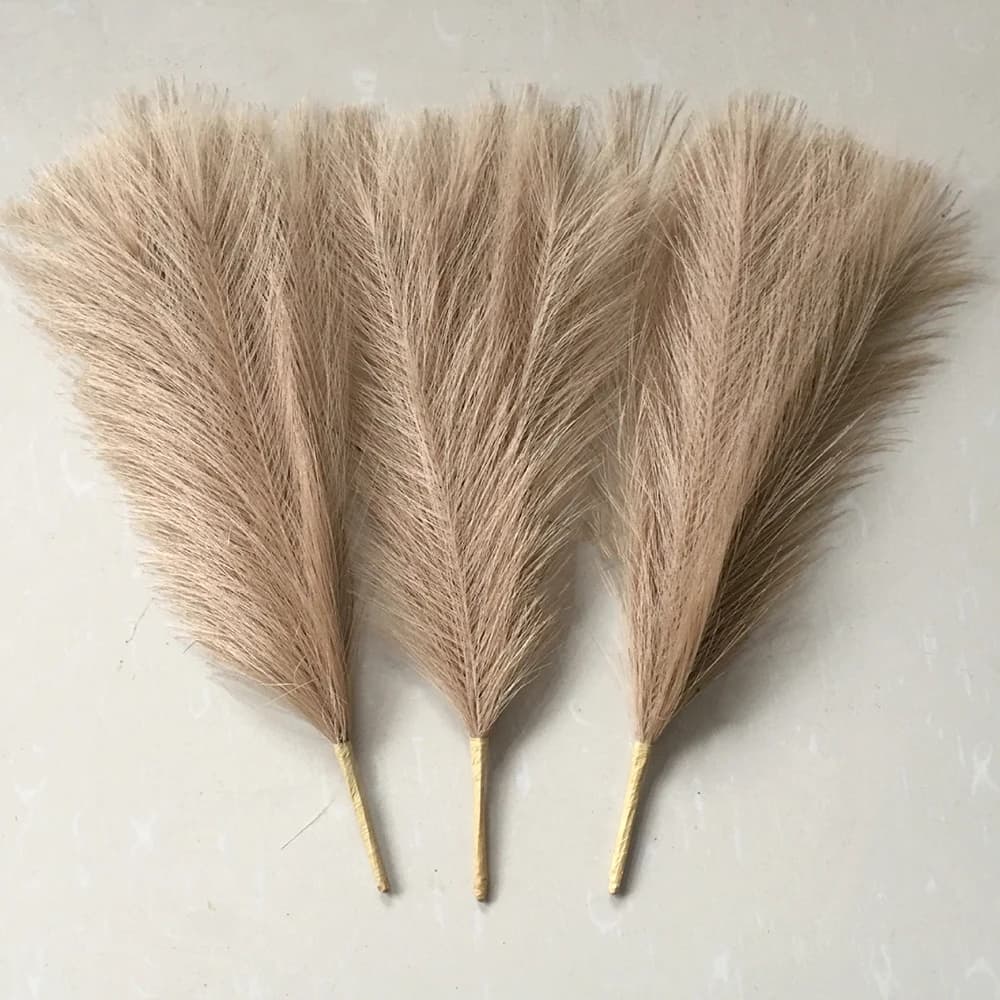Erba di pampa artificiale per la decorazione di nozze, fiore di canna artificiale, decorazione domestica, 43 cm, 7 forchette, commercio all'ingrosso, 3/6 pezzi