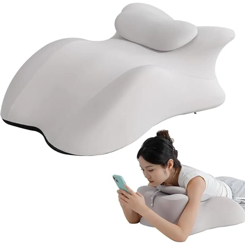 Adjustable Headrest Reading Pillow for Bed Adults - Memory Foam Back Support Wedge for Acid Reflux, Snoring & Legs