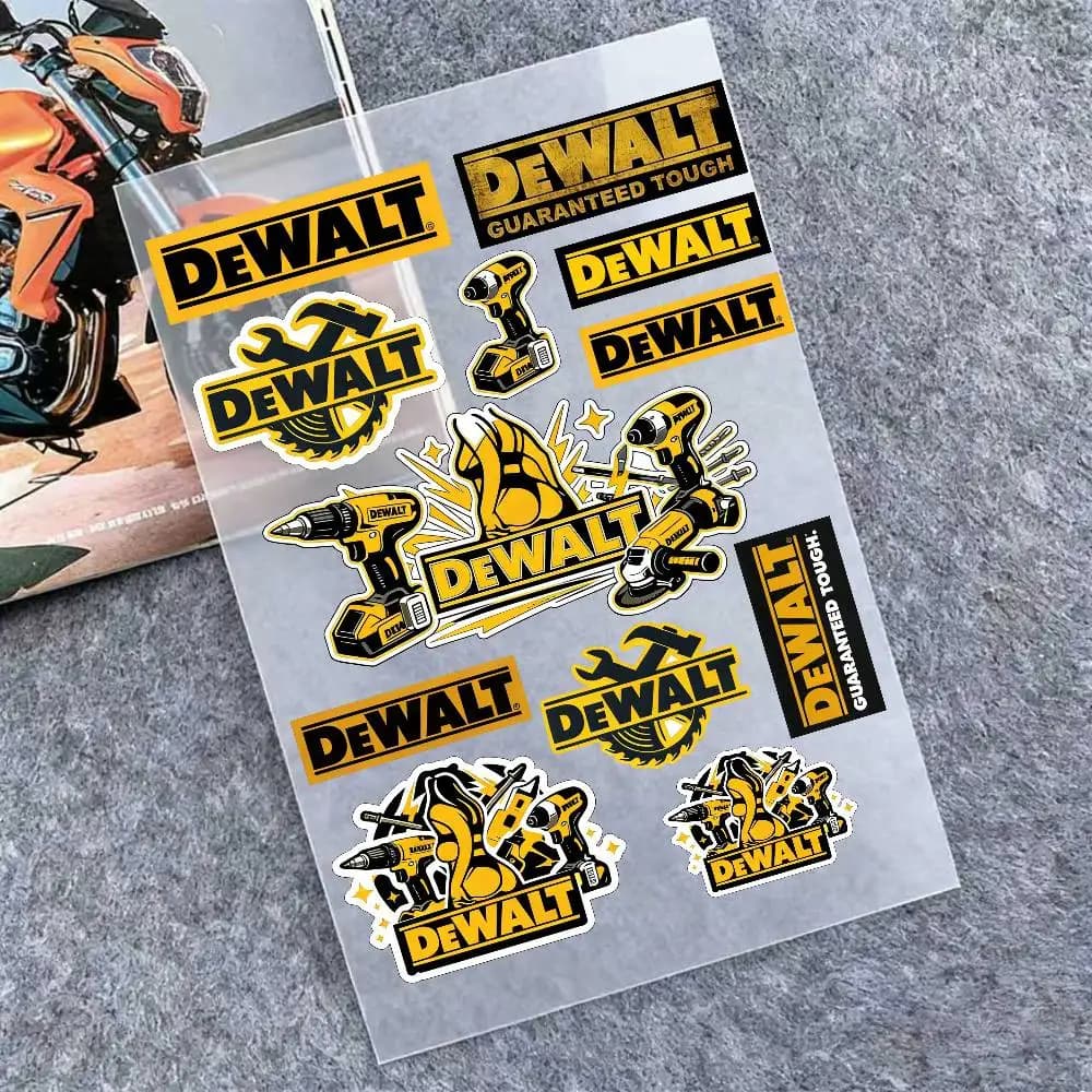 For DEWALT Reflective Motorcycle Stickers, 3M Safety Warning At Night In The Dark Scooter Helmets