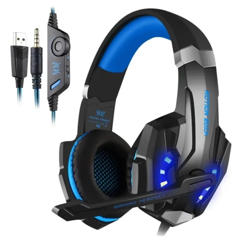Gaming Headset Deep Bass Stereo Wired Headphone LED Glowing Earphone With Noise Cancelling Mic For PS5 PS4 XBOX PC Laptop Gamer