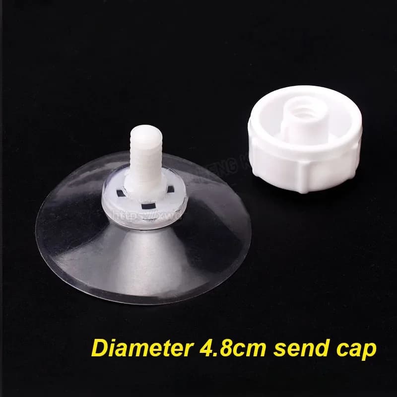 Potenti Ventose Trasparenti Antiscivolo con Ganci per Piedi di Sedie e Tavoli in Vetro, Viti M4 M6, 3.2/4.0/4.4/4.8cm