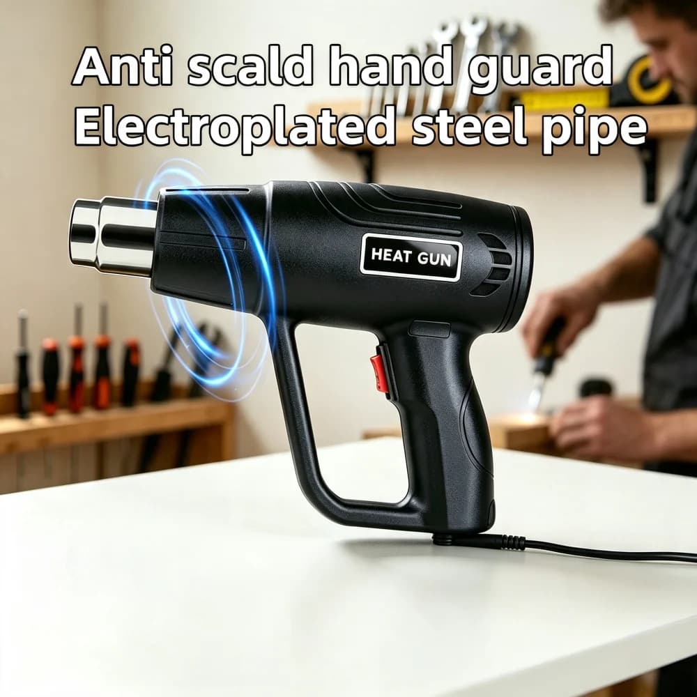 2000W Heat Gun Professional Hot Air Gun Adjustable Temperature 60-600 D 4 Nozzles for DIY Stripping Paint Shrinking PVC and Home