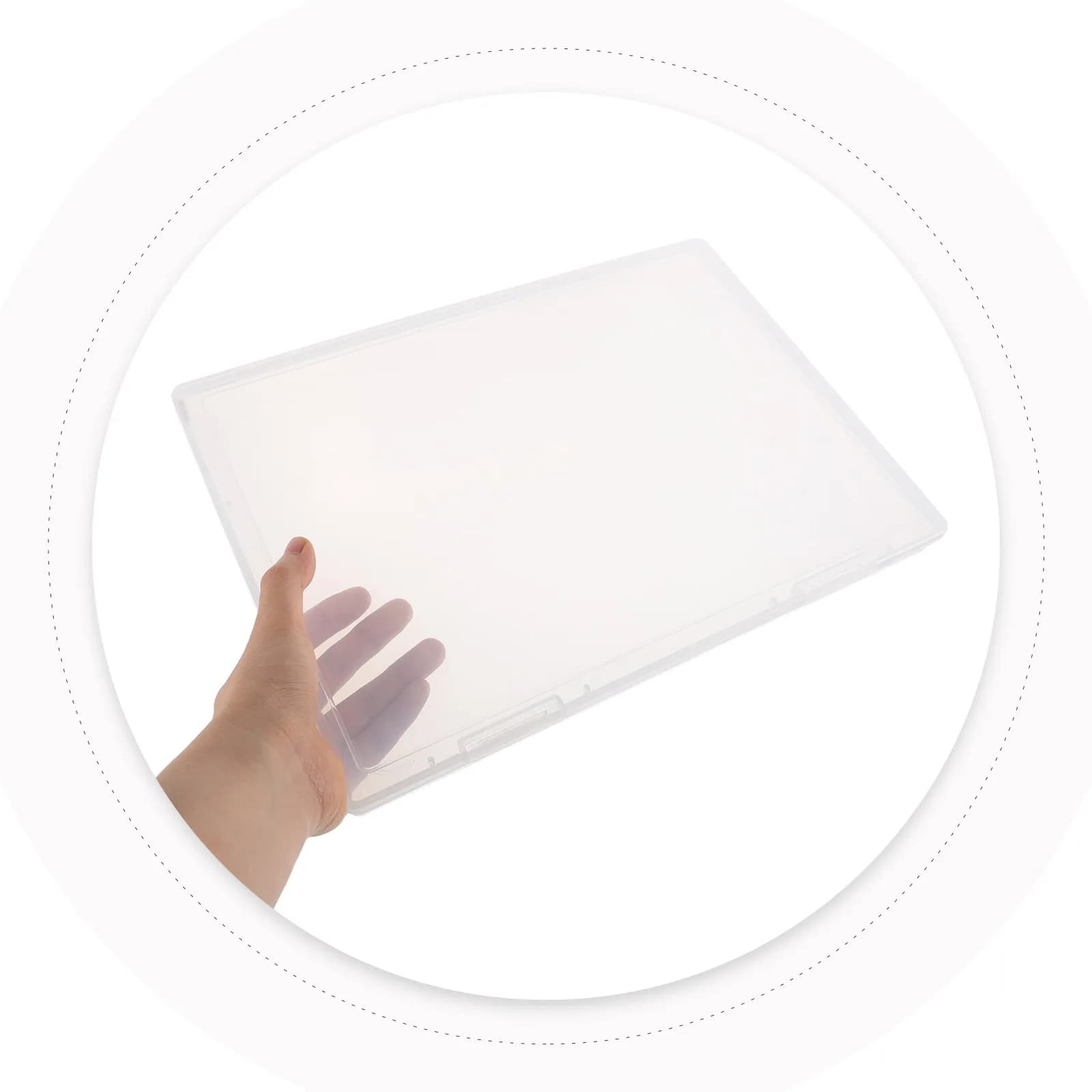 Scatola Rettangolare Trasparente in Plastica con Coperchio per Documenti A4, Materiali per Artigianato, Organizzazione Giochi da Tavolo, Archiviazione File