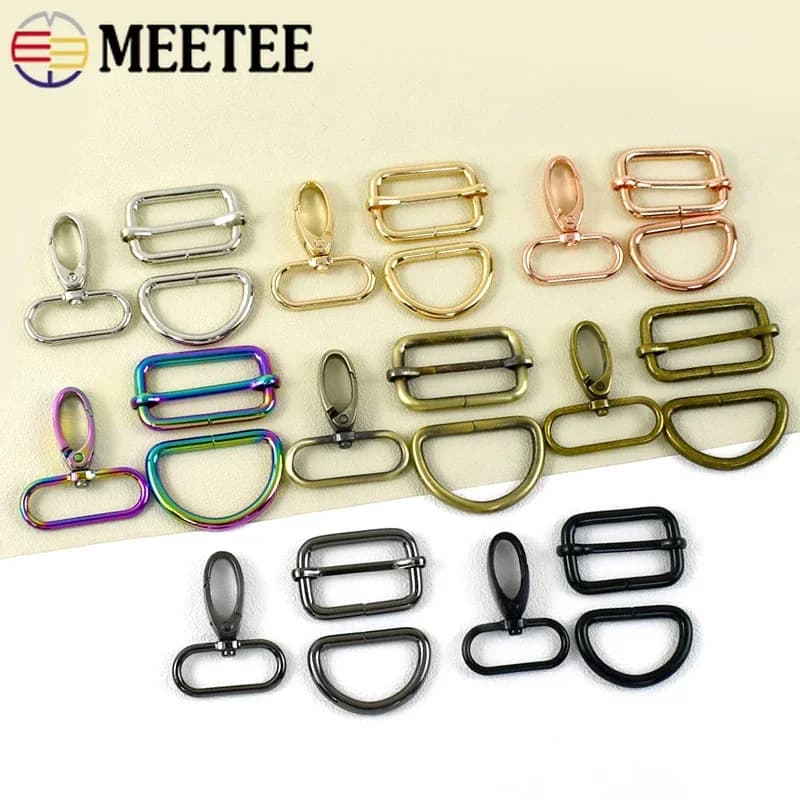 2/3 Set 16-38mm Girevole Aragosta Chiusura In Metallo D Anello Fibbia per Cinghia Tri-Slider Ganci Borsa Moschettone Gancio Accessori Per Cucire FAI DA TE