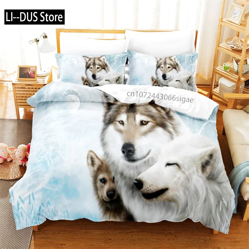 Set biancheria da letto Animal World Set copripiumino Biancheria da letto 3D Stampa digitale Set biancheria da letto queen size Design alla moda