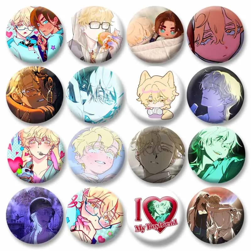 Alien Stage Button Pins Luka Anime Round Brooches Cartoon Character Badge Backpack Decor Clothes Lapel Pin Jewelry Fans Collecti