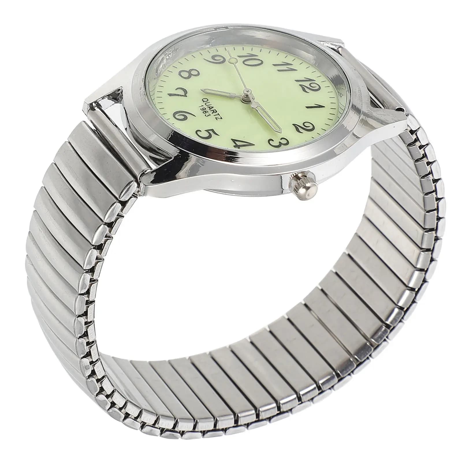Orologio casual luminoso per anziani con cinturino elastico, movimento meccanico premium per uomo e donna, comodo e leggero, si illumina al buio