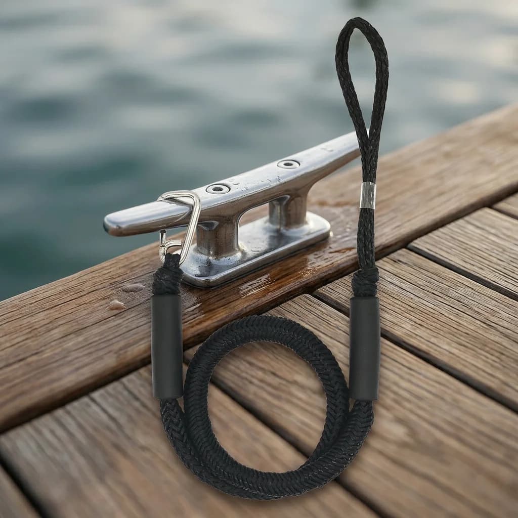 Polyethylene Mooring Rope for Boat Docking Marine Enthusiasts Heavy Duty Elastic Anchor Line with Quick Release Hook Durable