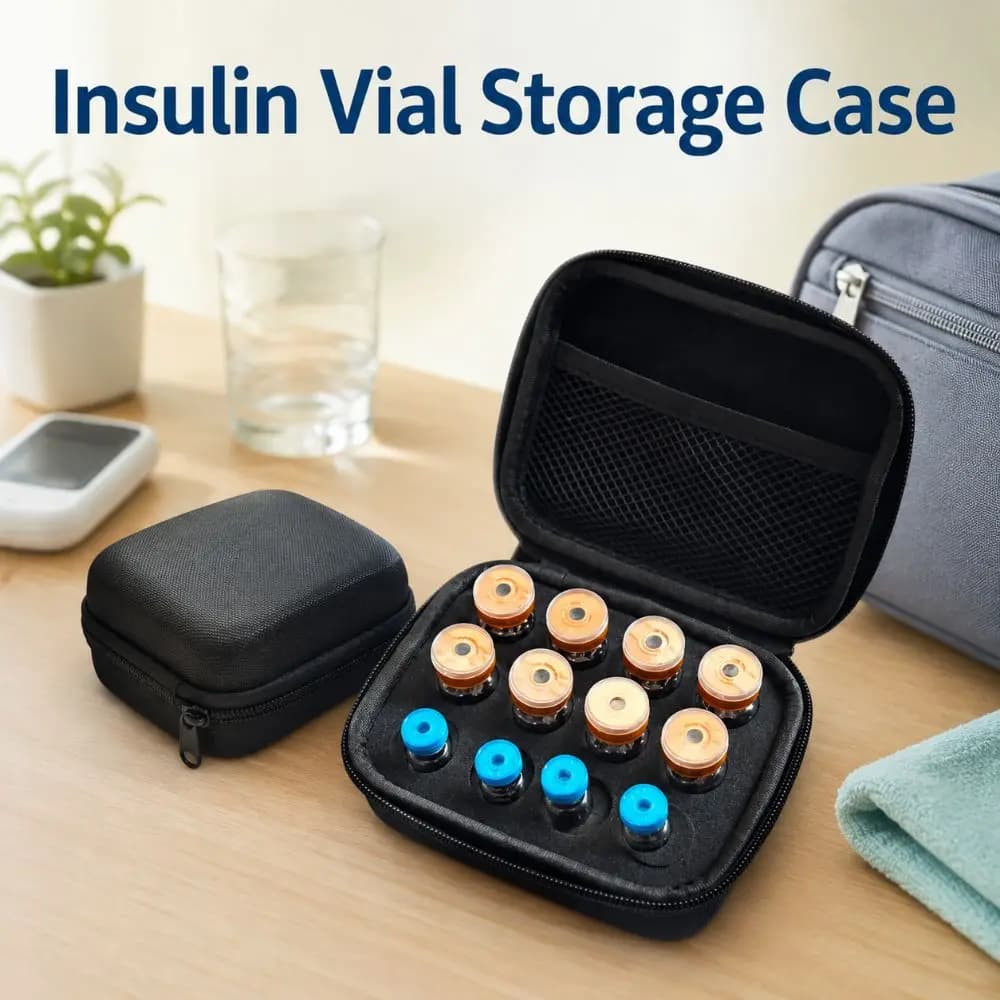Custodia impermeabile per fiale di insulina da 3/10 ml, con 12 scomparti, per oli essenziali, con chiusura a cerniera resistente all'usura