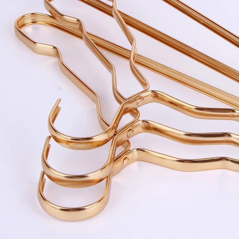 10Pcs Premium Aluminum Alloy Clothes Hanger Non-Slip Modern Chic Design for Home Laundry Shop Wardrobe Organization Golden
