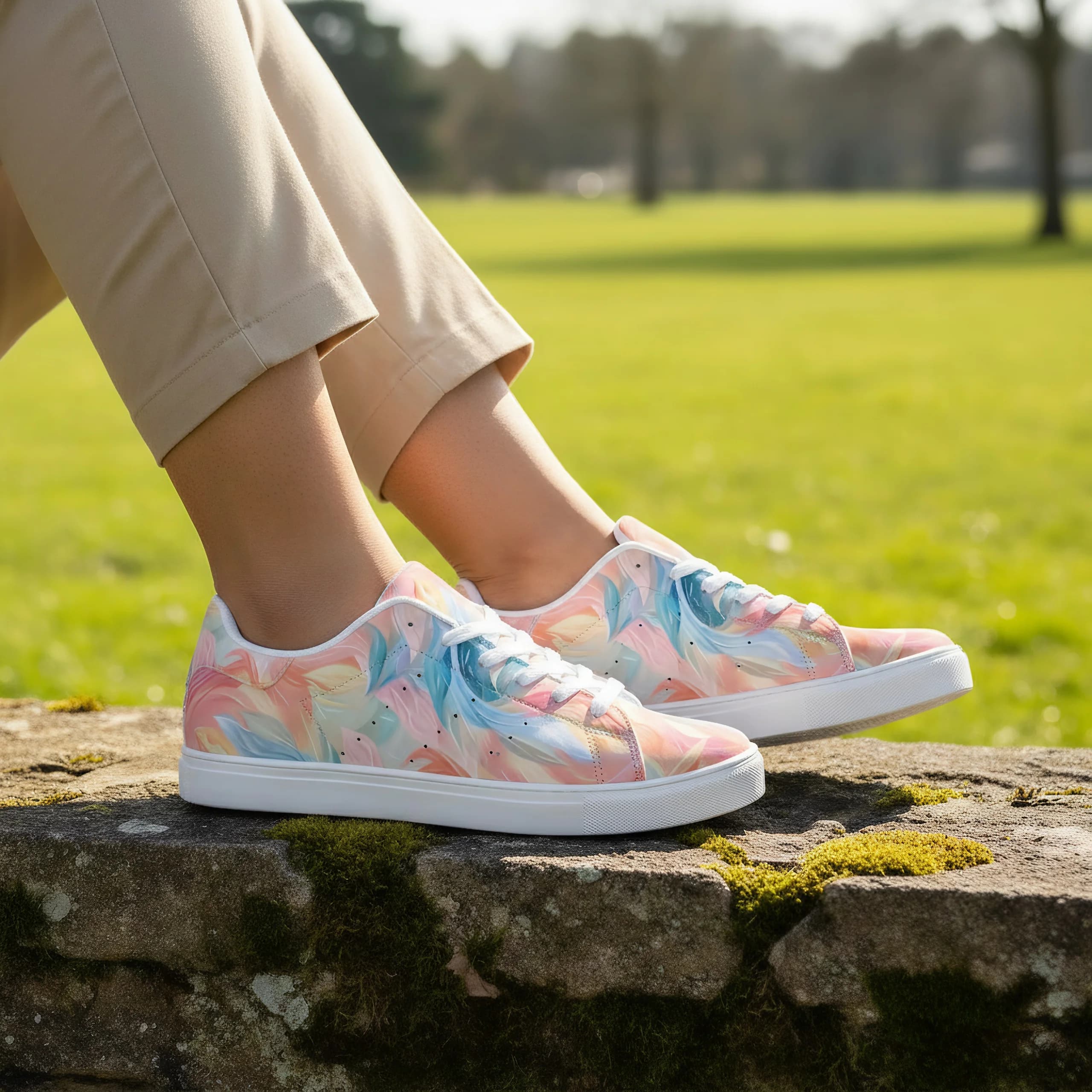 Vernice colorata graffiti rosa sneakers casual giovanili scarpe moda scarpe bianche scarpe sportive sneakers campus