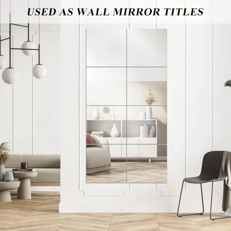 6pcs 15cm square acrylic mirror stickers for wall decorations home decor bedroom bathroom easy apply no glue needed