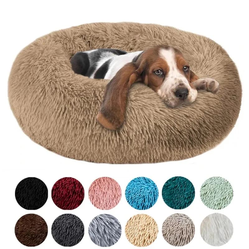 Letti per gatti rotondi Casa Morbida letto lungo in peluche per cani Cestino Prodotti per animali Cuscino Letto per gatti Tappetino per gatti Divano per dormire, adatto per l'inverno