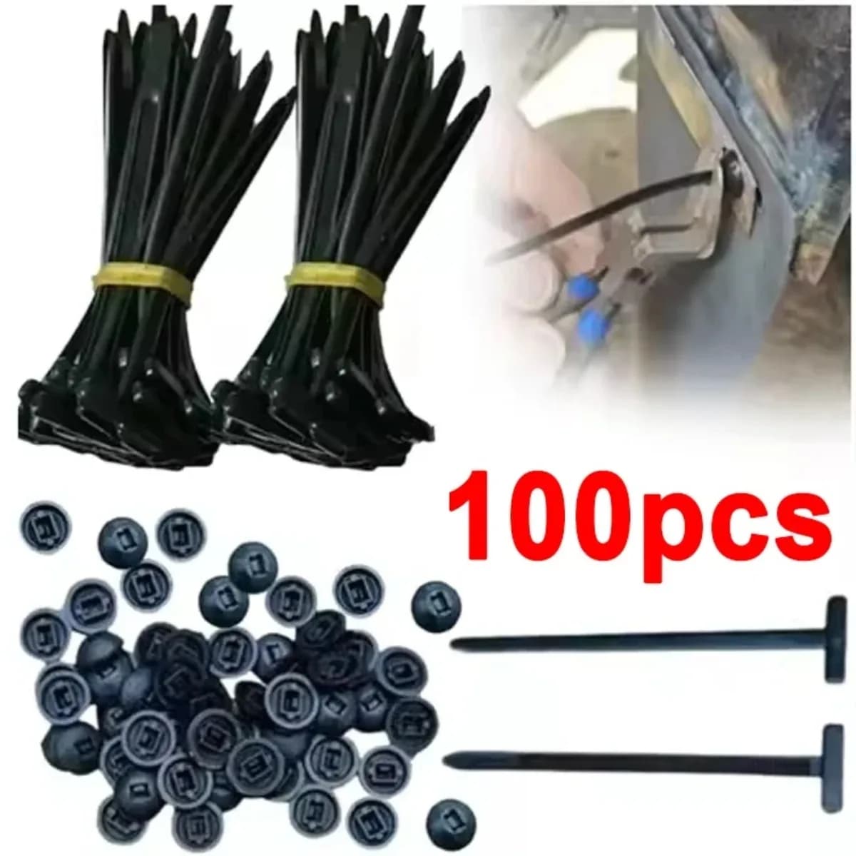 Nylon Universal Cable Tie Buckle Pin Button Design Heavy Duty Zip Ties Holder Plastic Fasteners Uses For Car Body